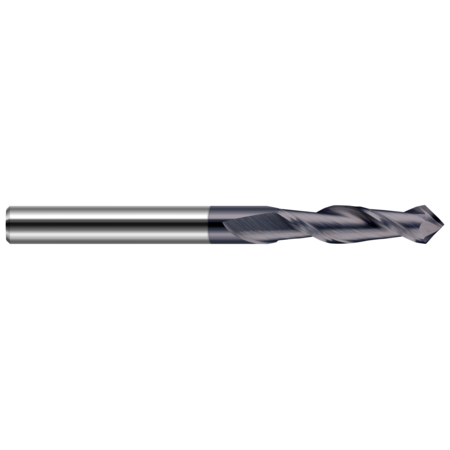 HARVEY TOOL Drill/End Mill - Helical Tip - 2 Flute, 0.3750" (3/8), Single End/Double End: Single End 847724-C6